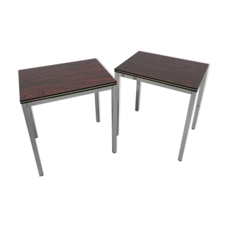 Ensemble de 2 tables basses avec impression sur bois