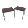 Set of 2 coffee tables with wood print