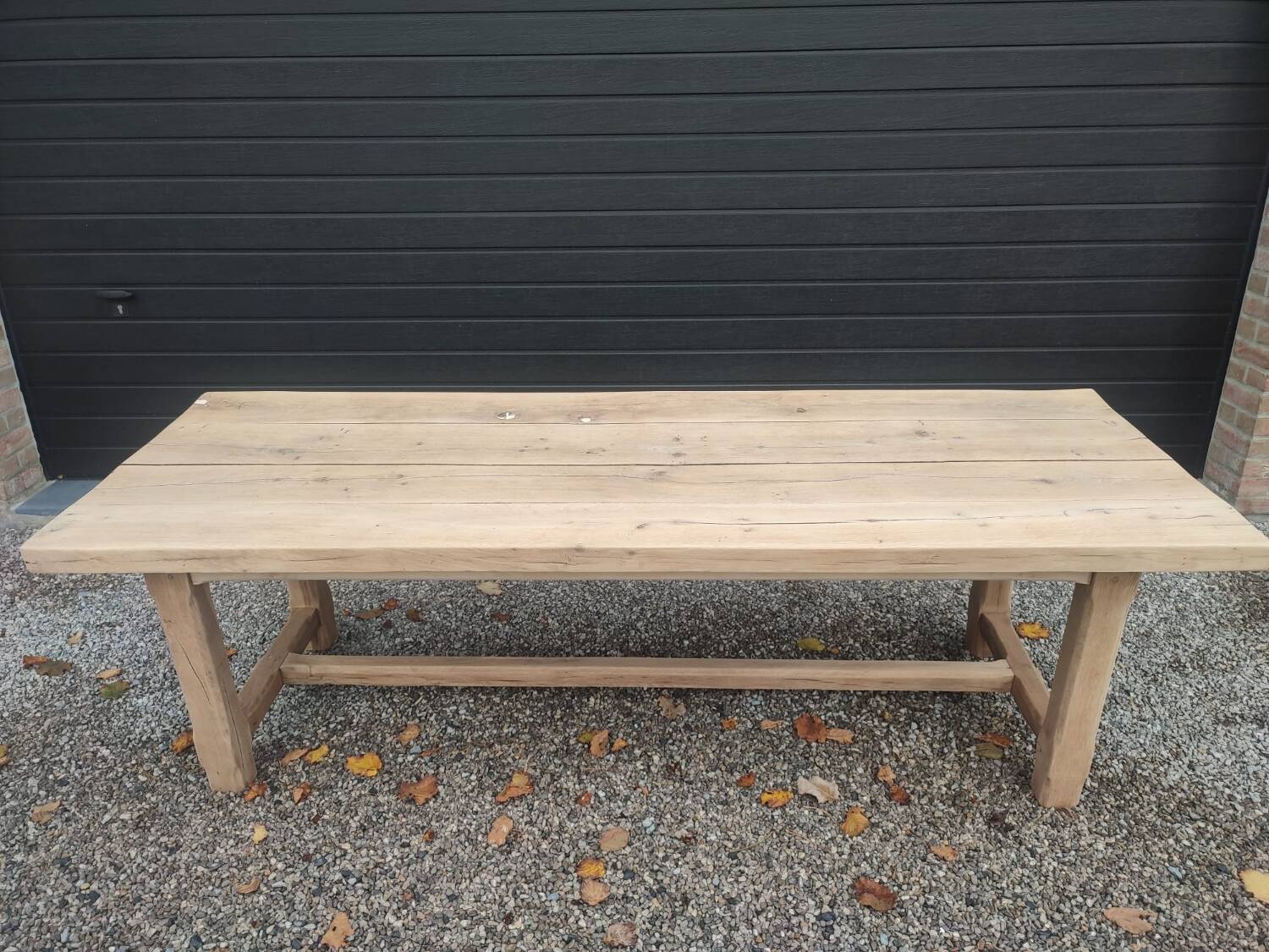 Large solid oak farmhouse table 2.45m