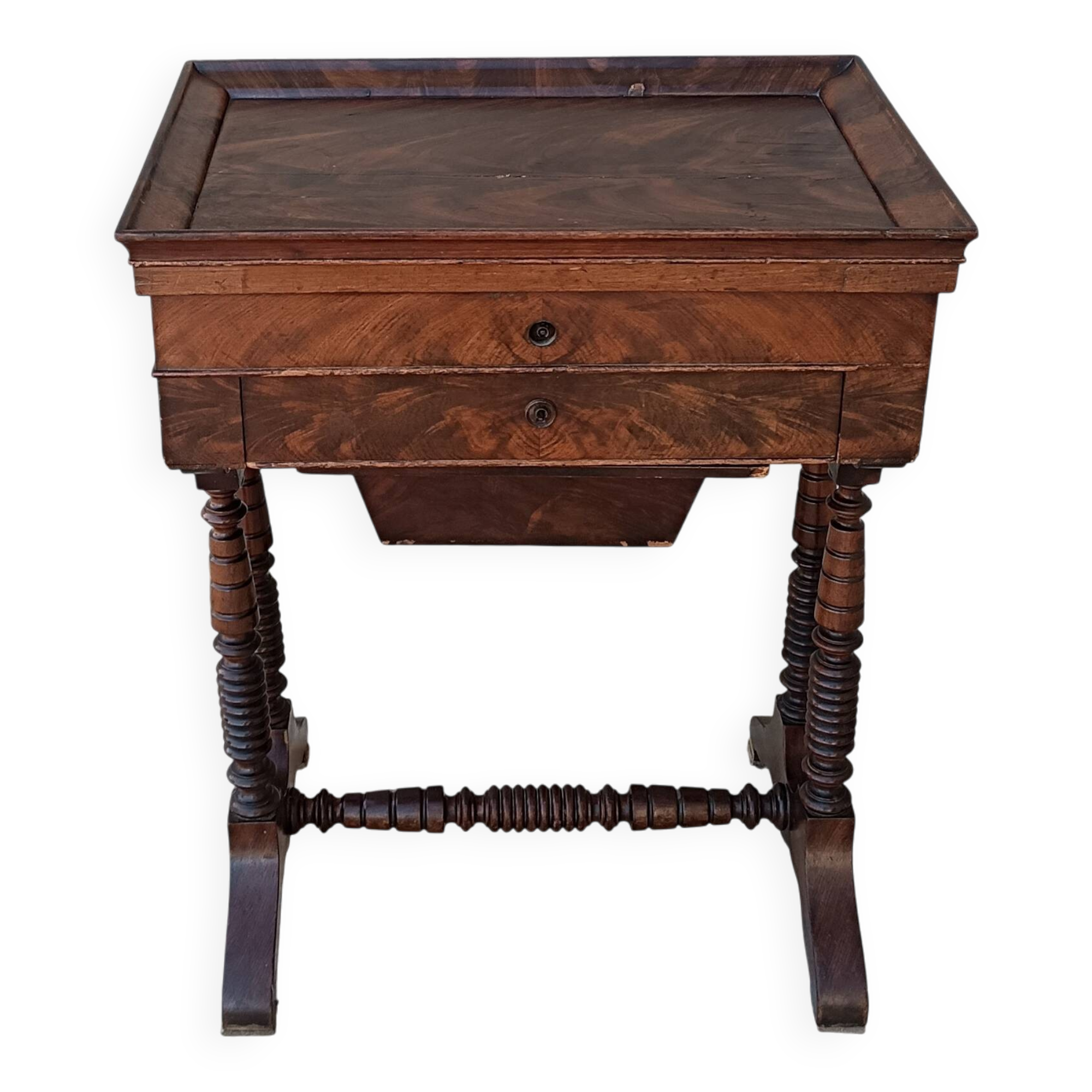 Travailleuse Louis Philippe en acajou