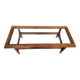 Vintage Scandinavian dining table in wood and glass