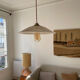 Suspension Parasol raphia et metal doré