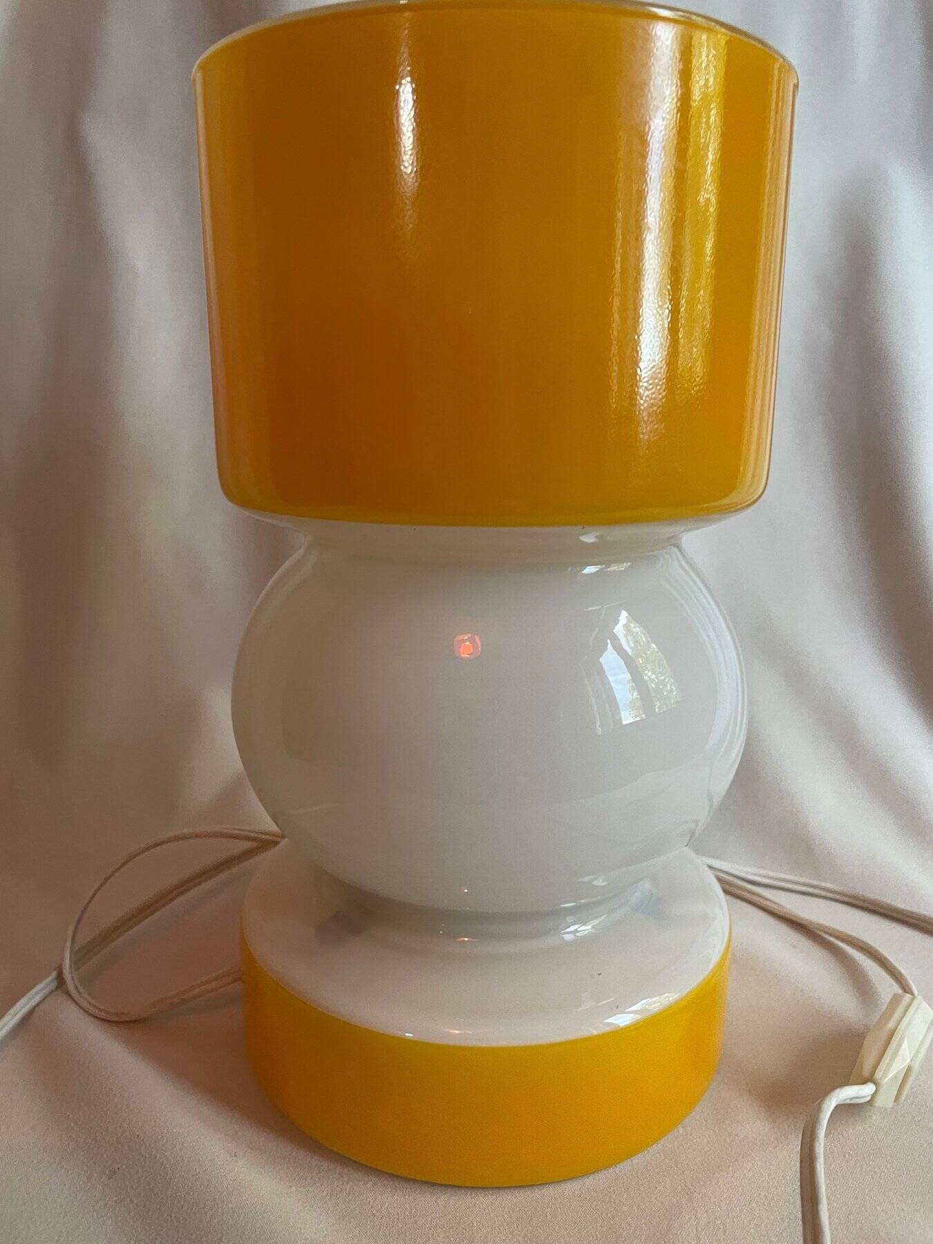 Vintage Lamp • Two-Tone Glass • Space Age • 1980