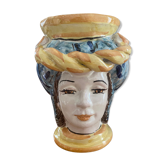 Ceramic Moorish head vase Caltagirone Sicily