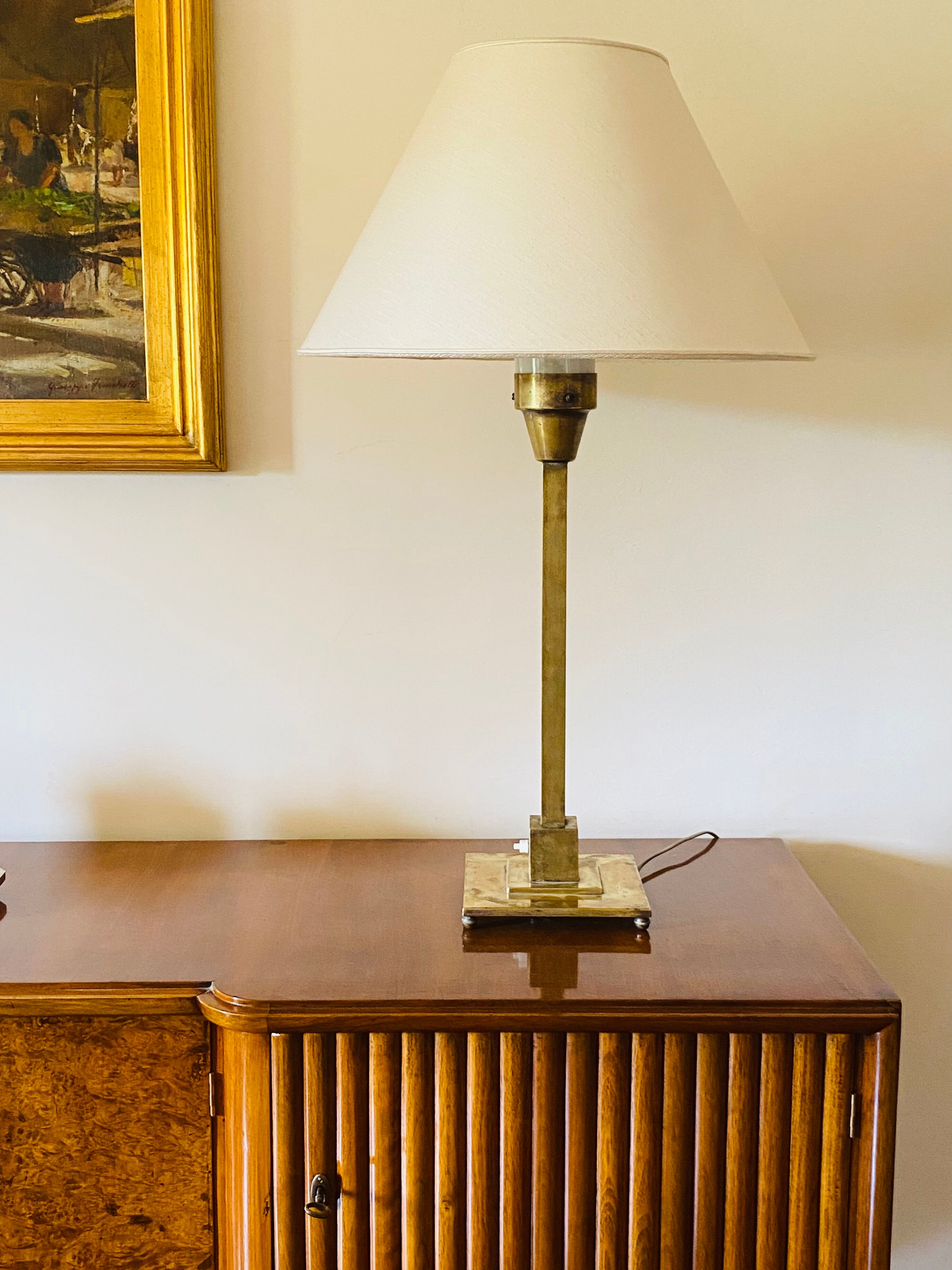 Brass table lamp by Officine A Boffelli Milano Italy 1935