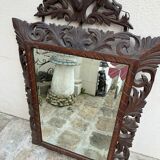 Carved wooden mirror - beveled ice - early twentieth century