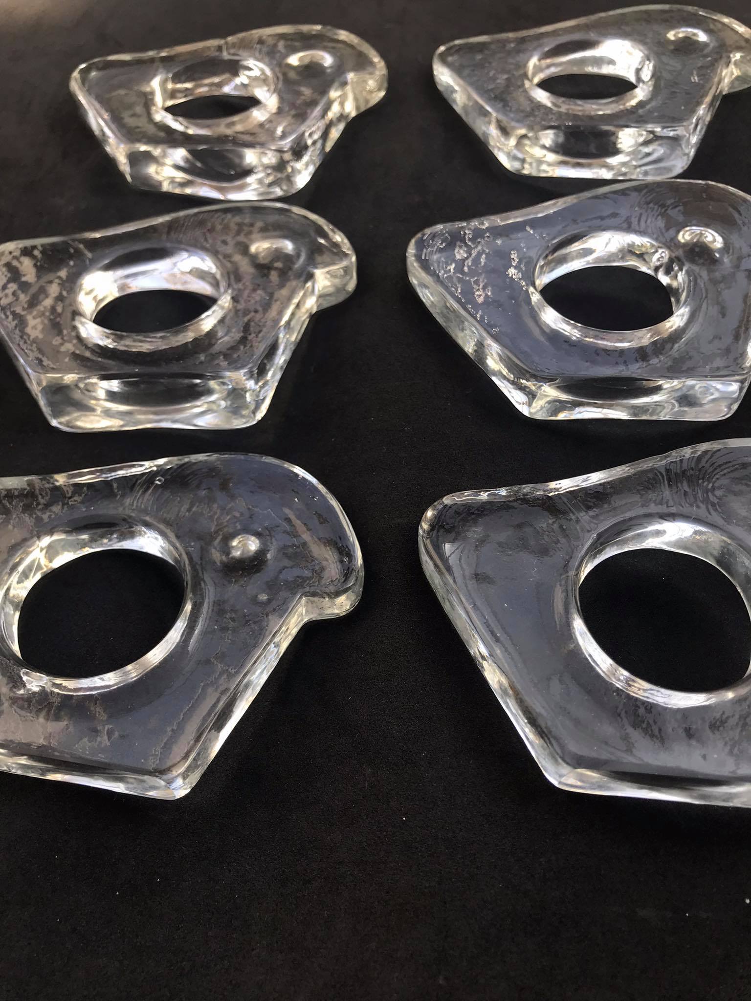 Pukeberg Sweden glass towel rings