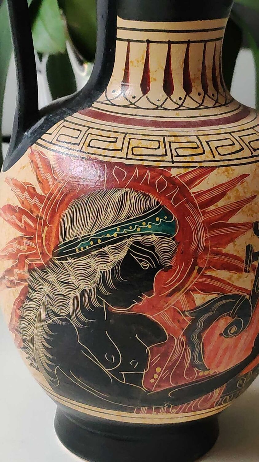 Greek amphora vase/goddess athena museum reproduction