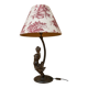 Large Art Nouveau Lamp with Female Figure in Patinated Cast Iron Early 20th Century