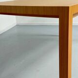 Post-modern striped wood table with drawers, design 80.