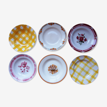 Ensemble de 6 assiettes assorties