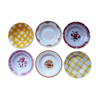 Ensemble de 6 assiettes assorties