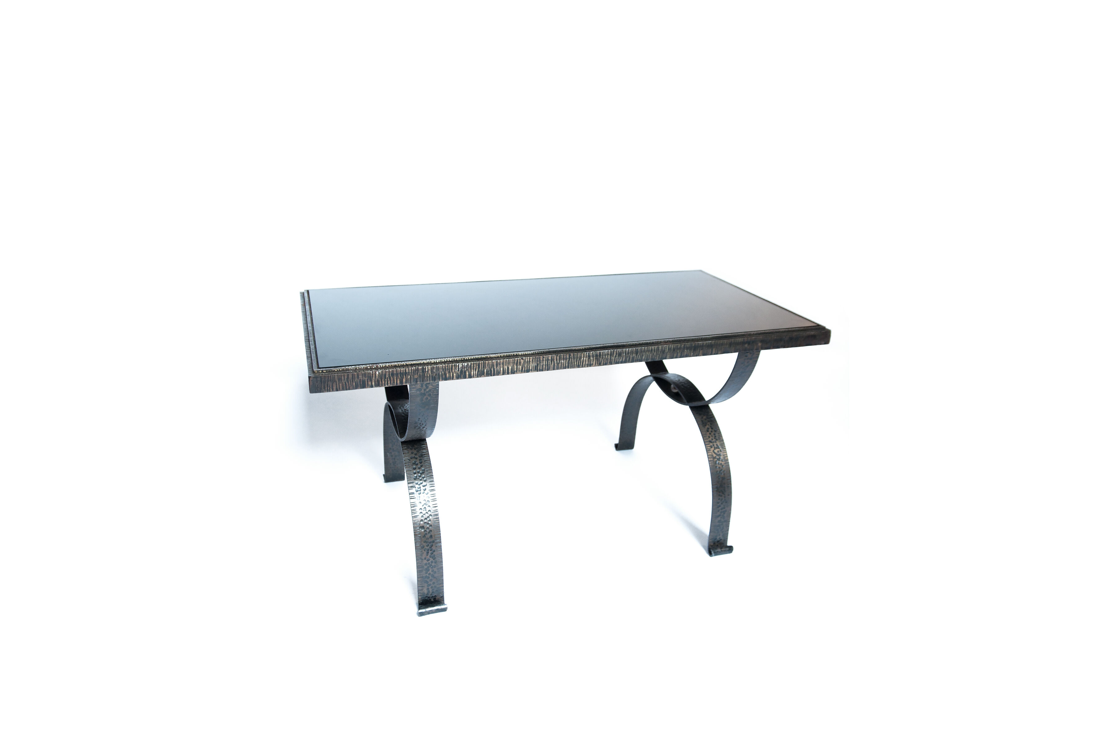 Table d’appoint en fer forgé vintage brutaliste par Raymond Subes