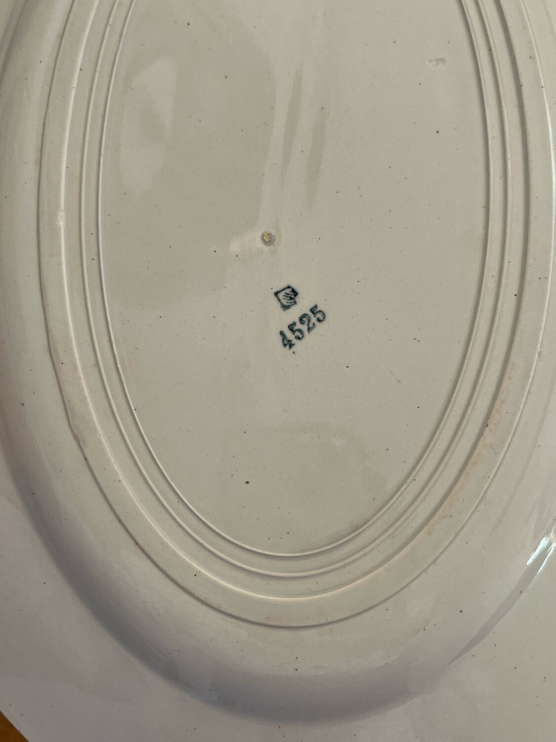 Oval earthenware dish from St Amand