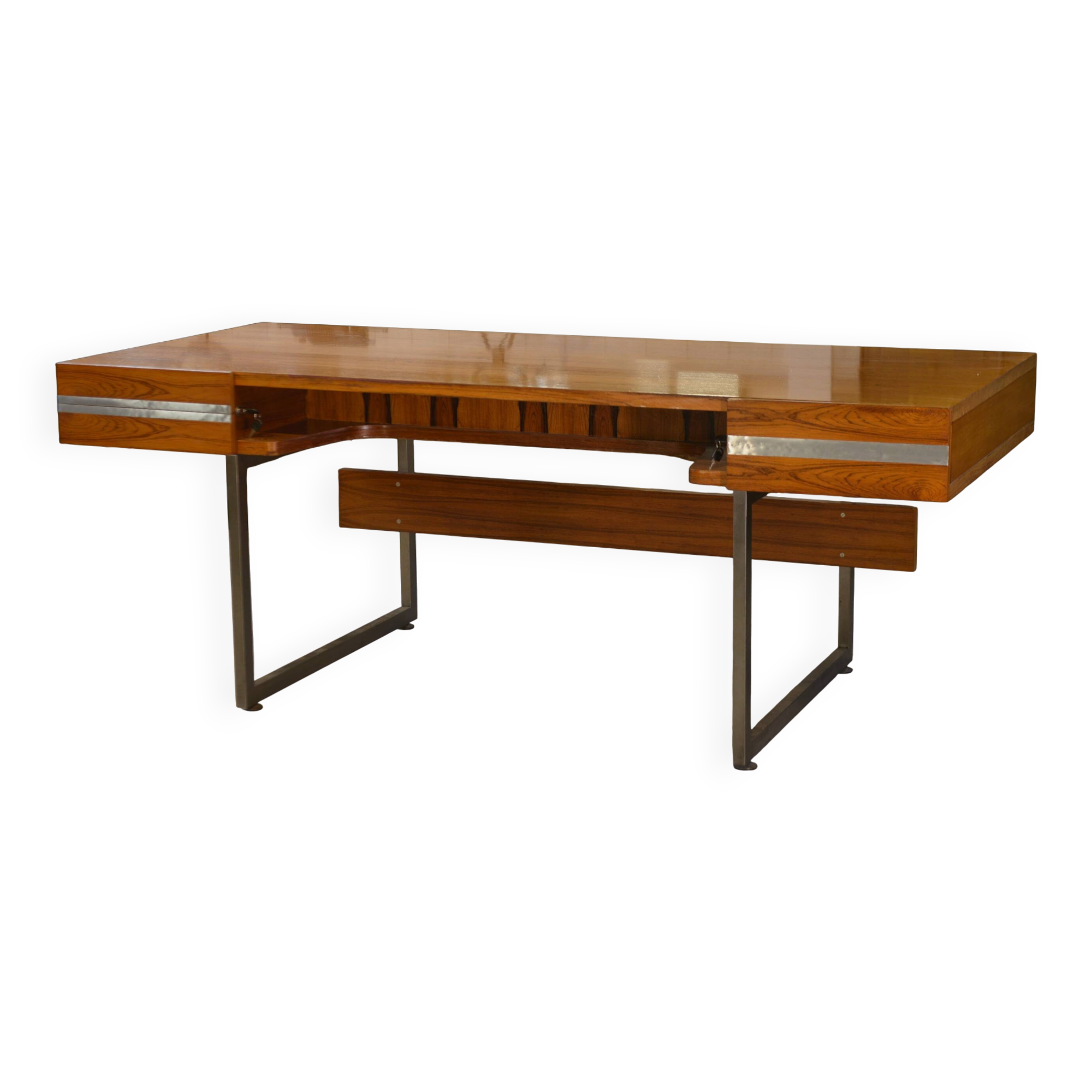 Minister's desk in rosewood by Claude Gaillard and Henri Lesetre for Ligne Roset 1970s