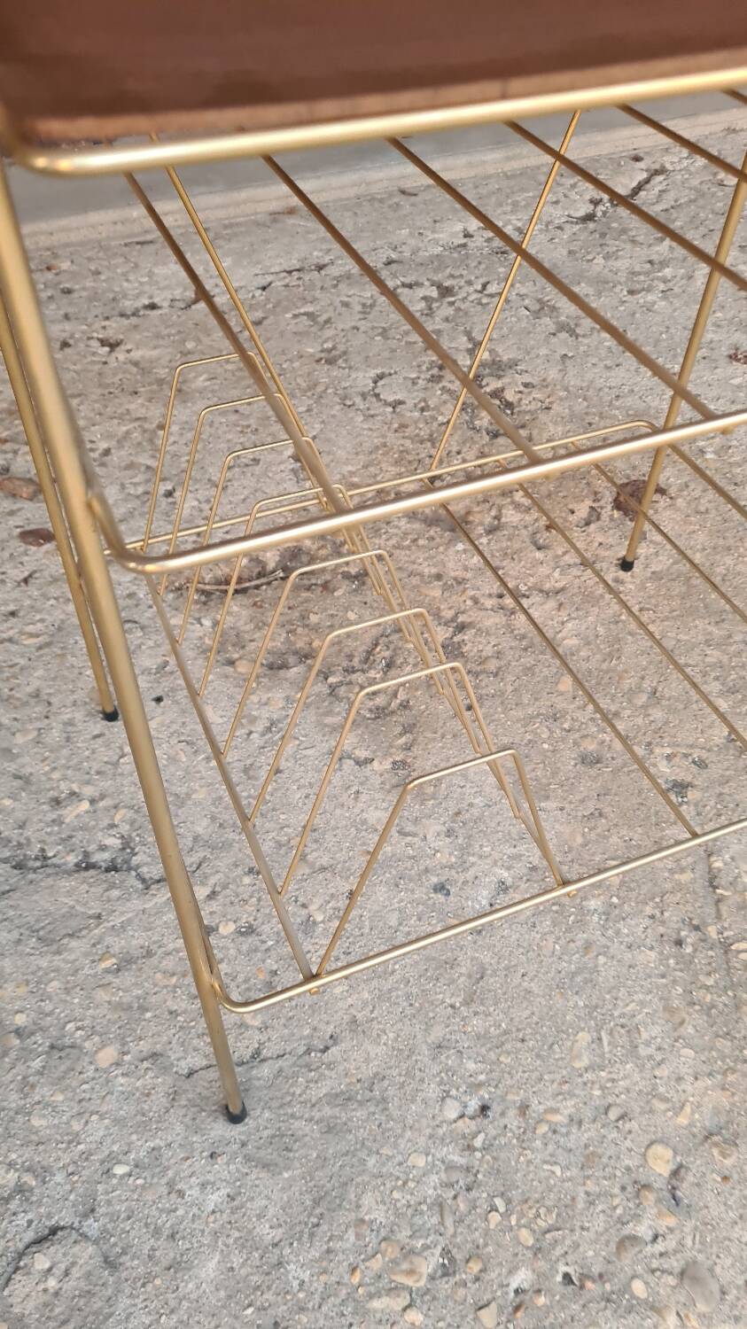 Vinyl storage side table