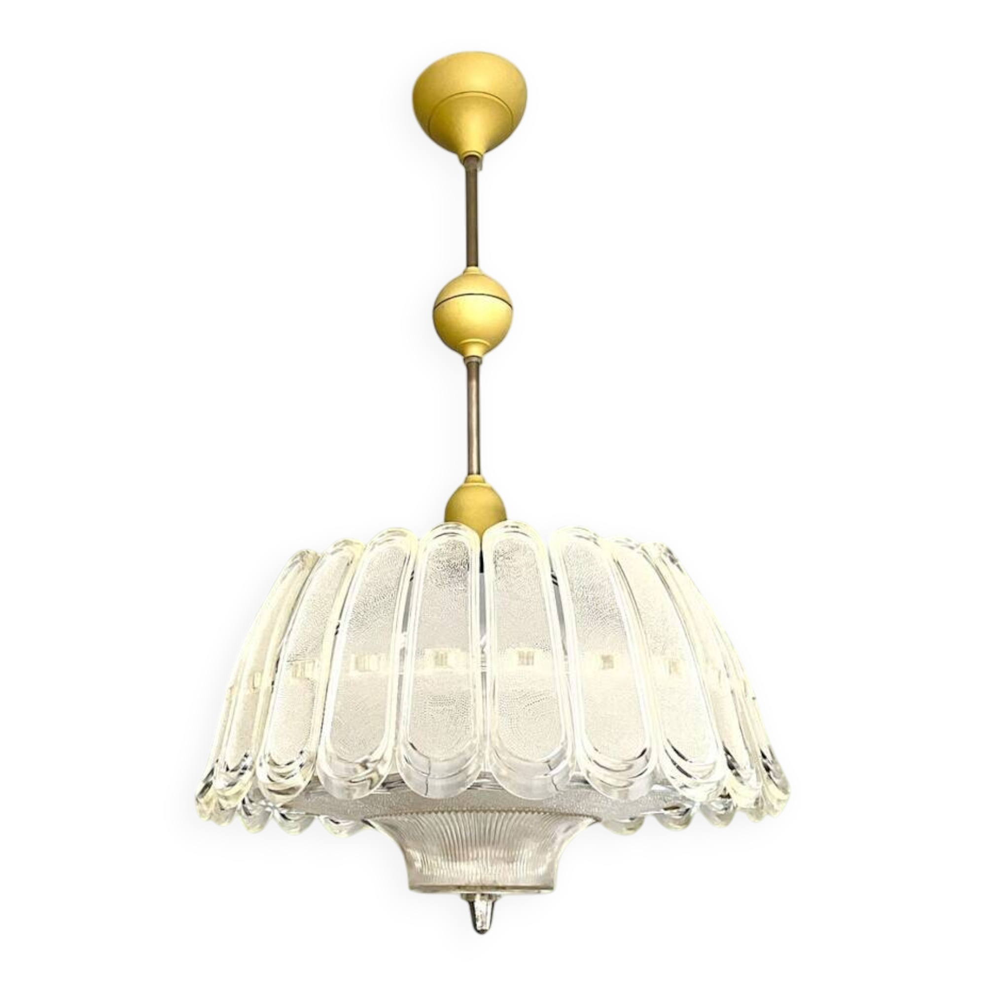 Mid century modern plexiglass chandelier 1970s