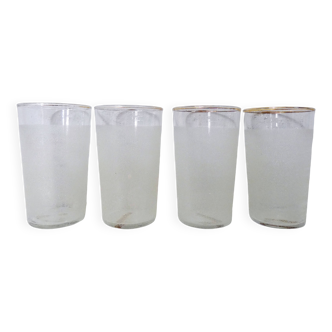 4 white granite glasses