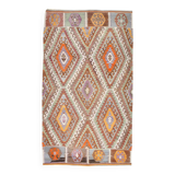 5x8 Green & Orange Tribal Vintage Kilim Rug, 146x255Cm SK 33083