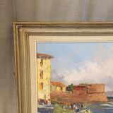 Oil on marine canvas a abougit environ du grau du roi