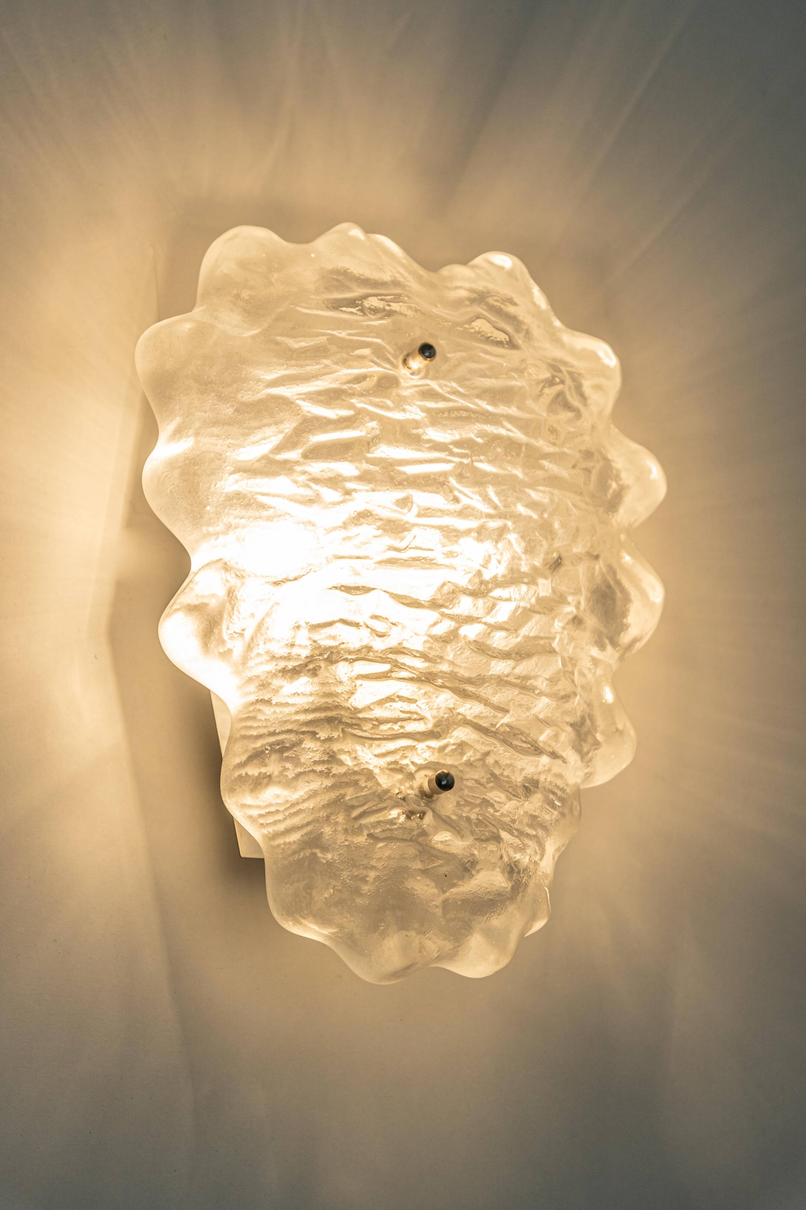Crystal Glass Sputnik Wall Light by Peill & Putzler, Germany