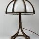 Bamboo rattan mushroom table lamp, Dutch 1970s