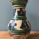 Enamelled terracotta water pitcher