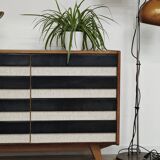 Wooden commode U 453 black and white by Jiri Jiroutek for Intérier Praha