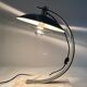 Midcentury chrome desk or table lamp, pink marble base
