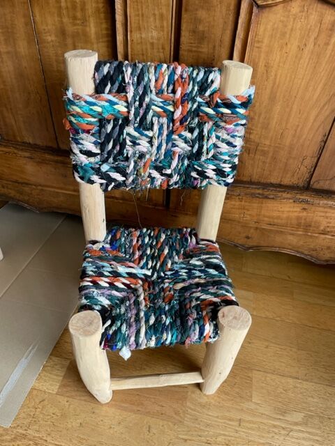 Moroccan boucherouite chair