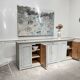 Enfilade vintage patine gris clair