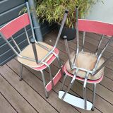 4 vintage red and white formica chairs