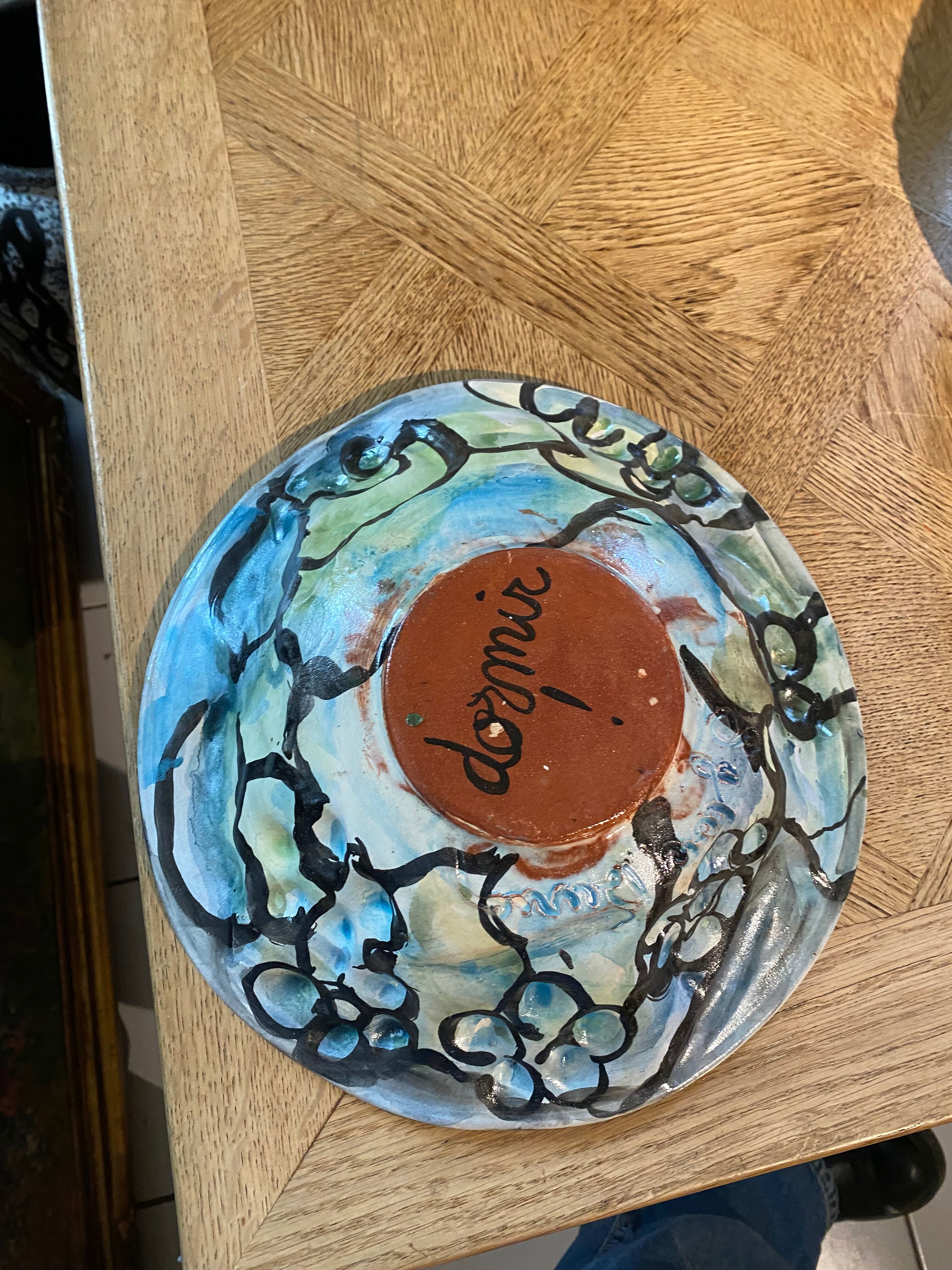 Assiette lémurien artiste contemporaine
