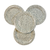 4 plates Quadrifoglio Italy speckled black and blue