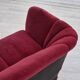 1960s, Danish 3 seater sofa, original condition, cherry-red furniture velour.