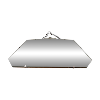 1950's French Wall Mirror with Chrome Fittings