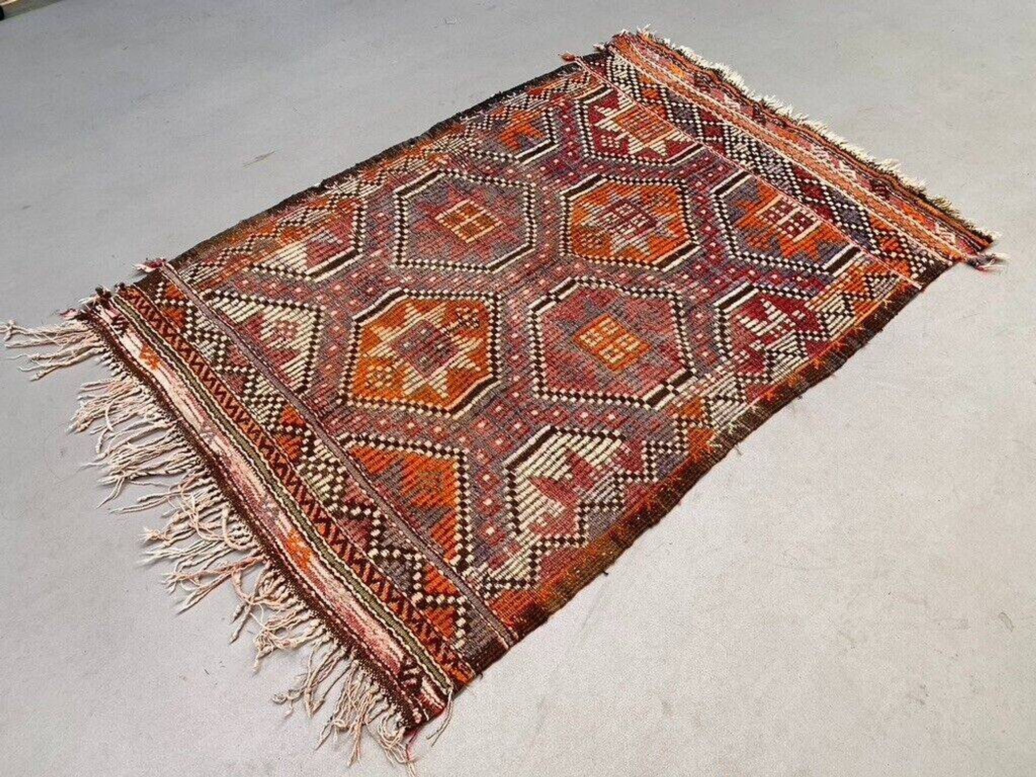 Vintage Turkish kilim rug 150x92 cm wool kelim, medium 2489