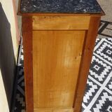 Nightstand with false drawers in walnut and marble, Louis Philippe