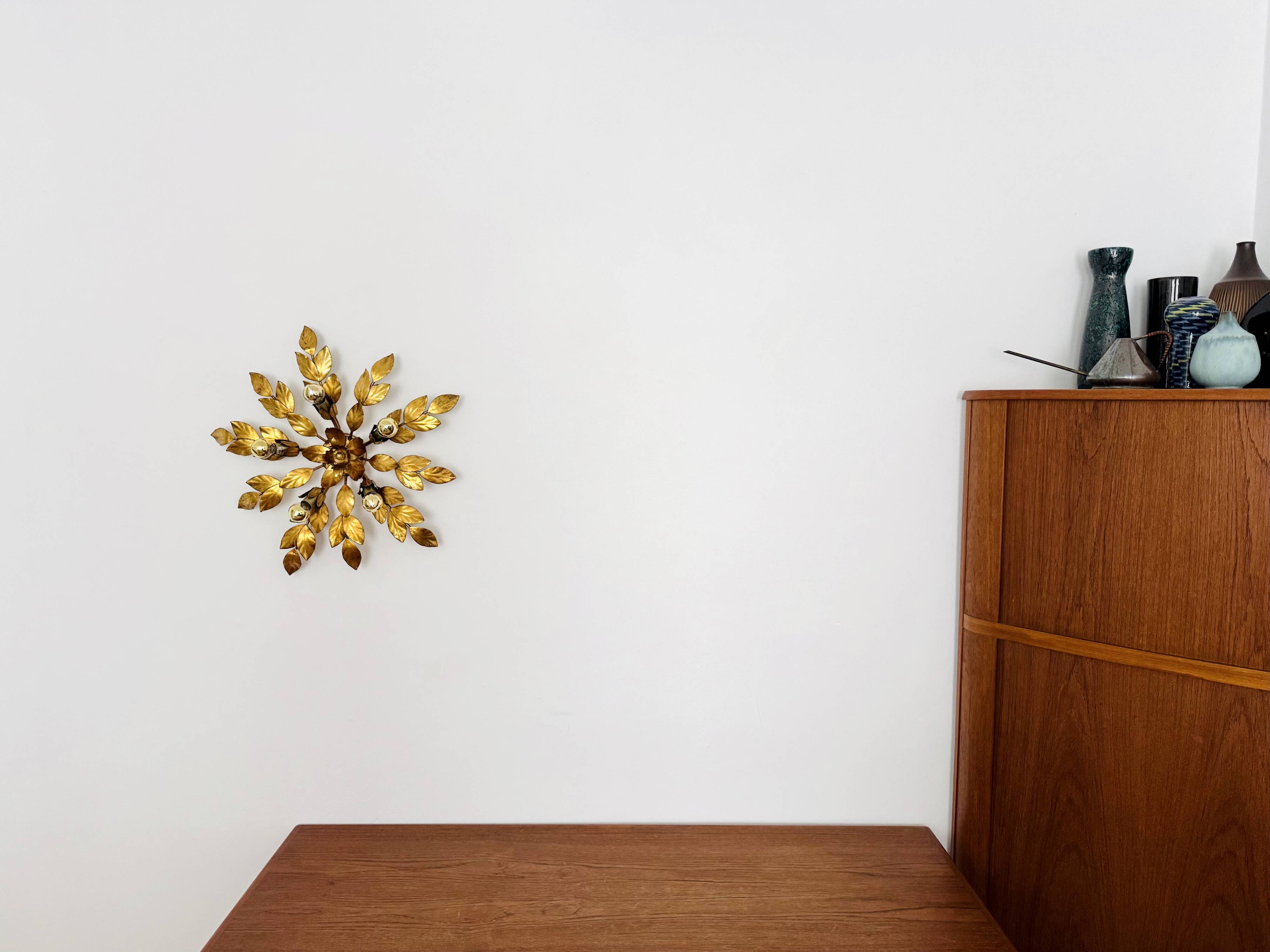 Floral Hollywood Regency Wall or Ceiling Lamp