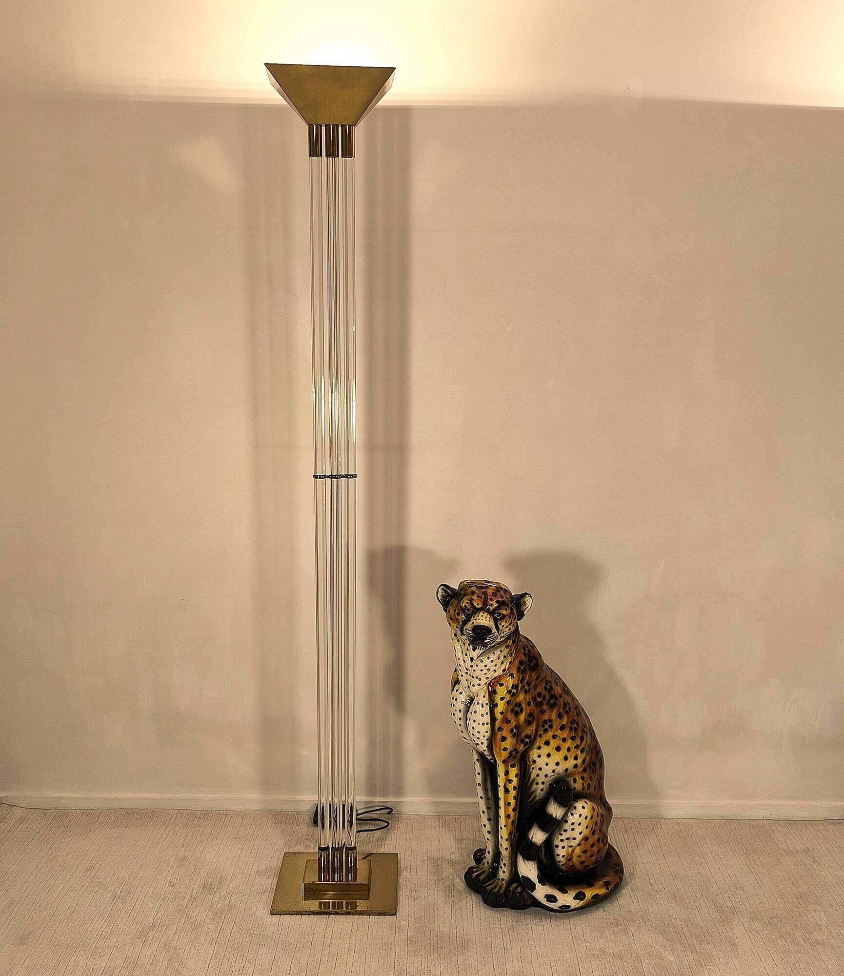 Magnificent and rare german floor lamp signed vereinigte werkstätten
