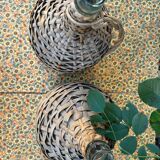 Vintage demijohn 40cm glass + wicker (3-5L)