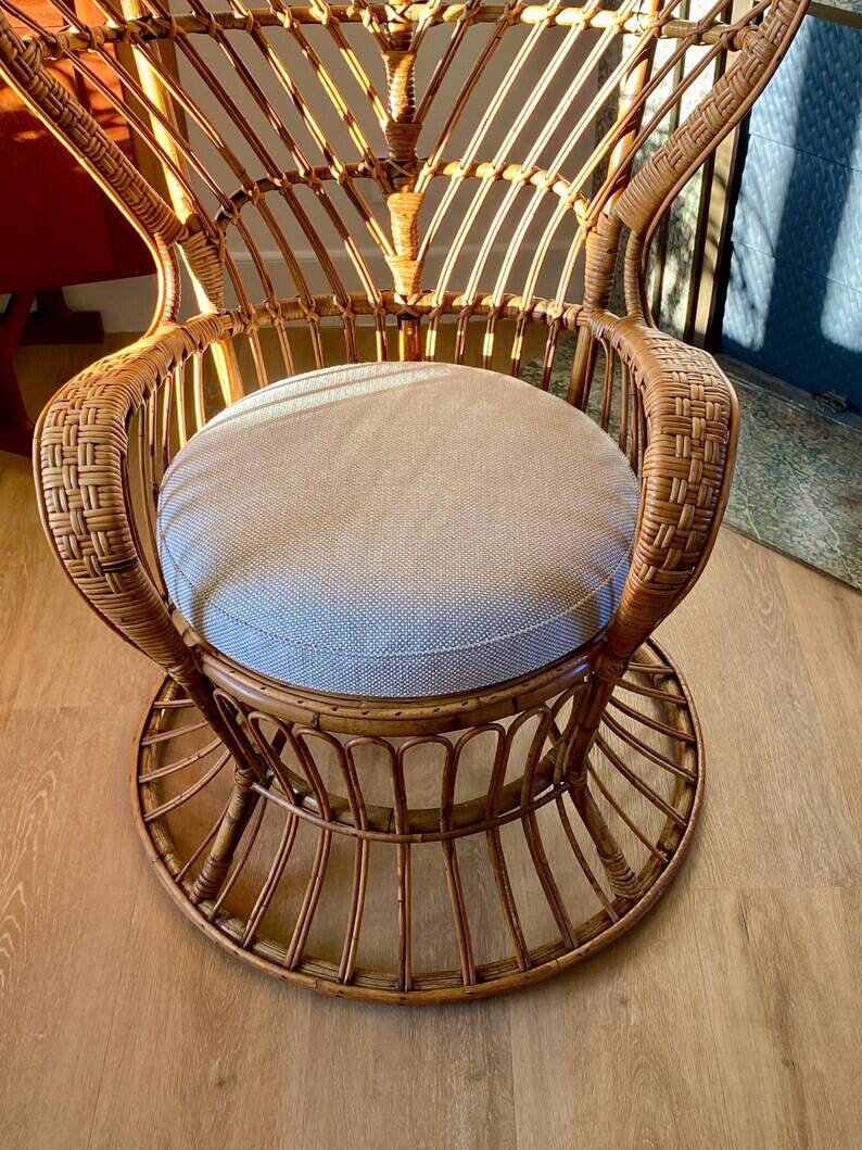 Conte armchair by Biancamano in rattan by Gio Ponti and Lio Carminati, Italy 1960s
