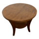 Low round art deco table in honey wood