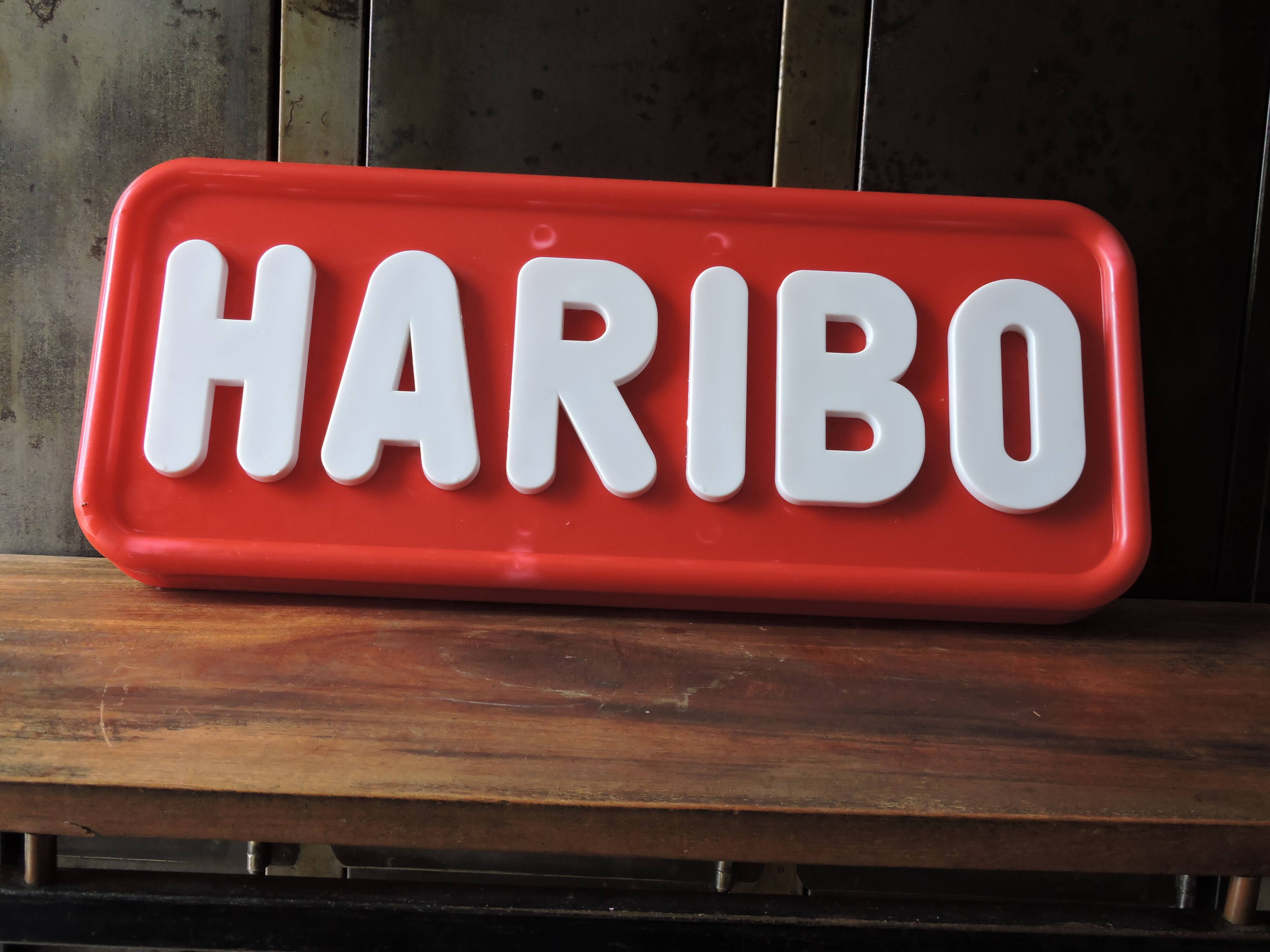Pastic advertising sign, haribo candy