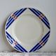 Badonviller round serving dish geometric design blue and red, Stella model