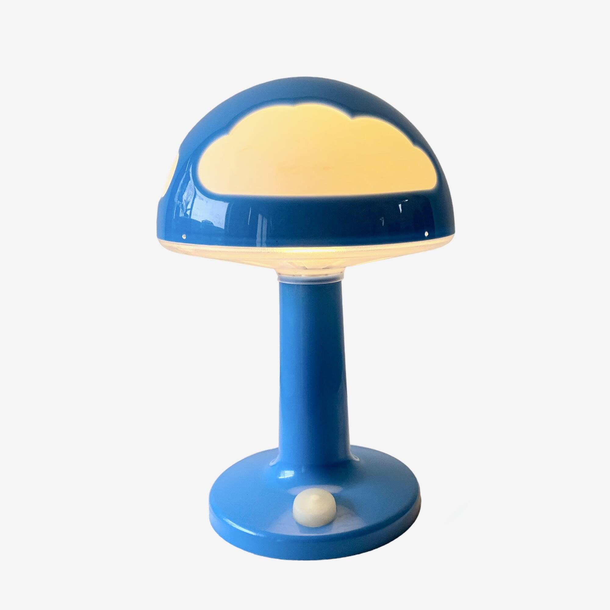Vintage Skojig blue mushroom lamp - clouds - Ikea