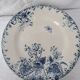Vintage plates with blue cyclamen pattern, Gien porcelain