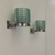 Pair of vintage post-modernist wall lights, glass and metal, Belgium, 1990