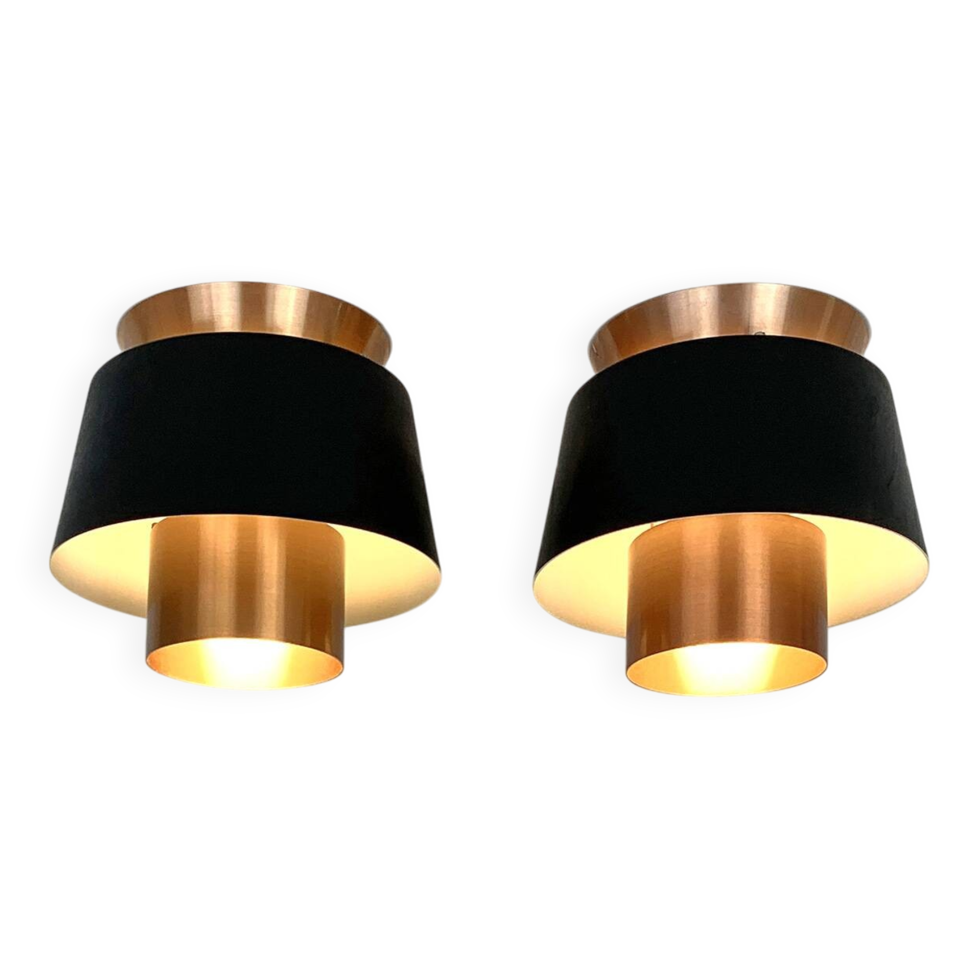 Pair of Tivoli Jørn Utzon ceiling lights for Nordisk Solar Denmark, 1950-60s