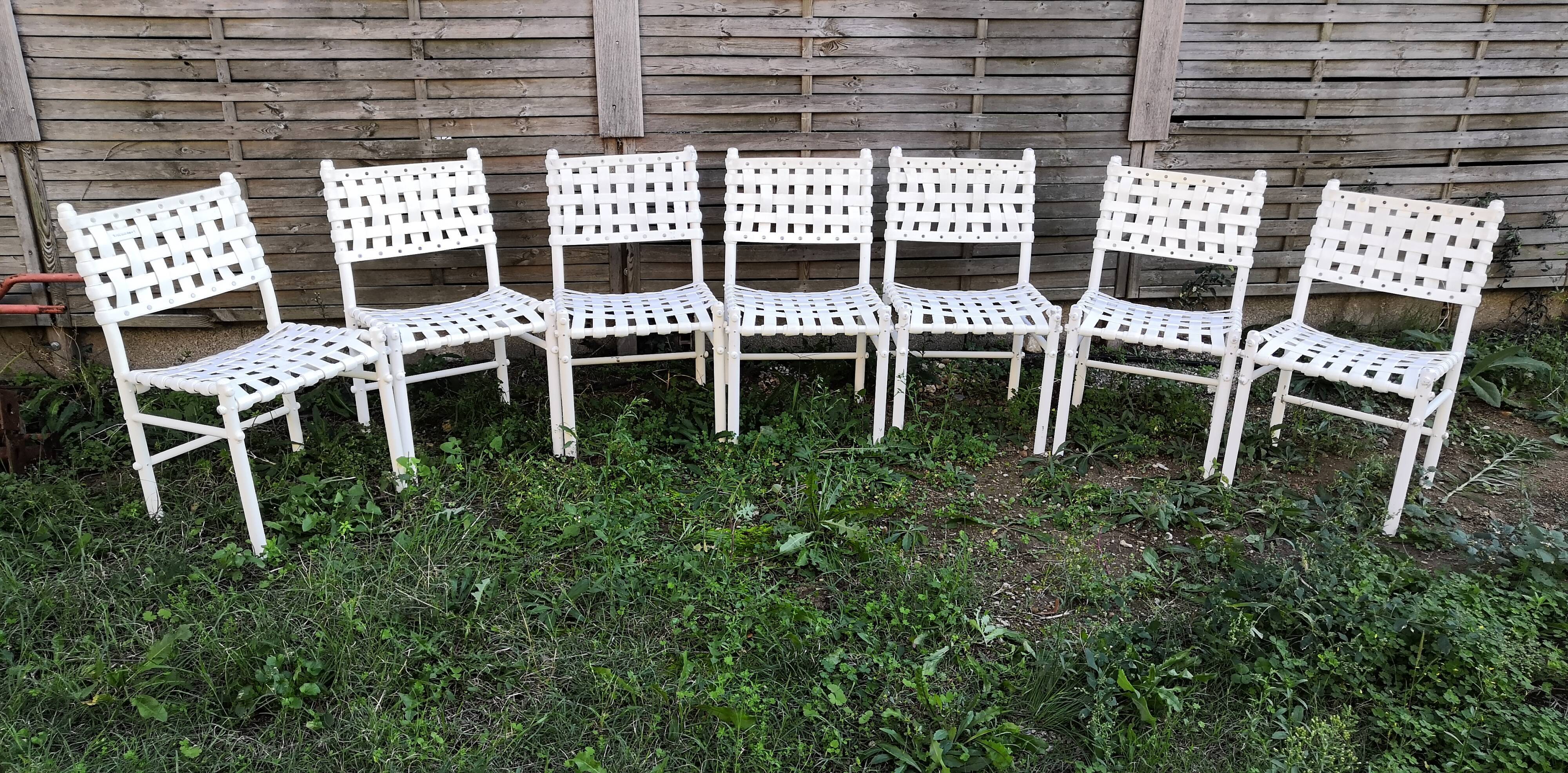 Suite de 7 chaises tressées triconfort vintage